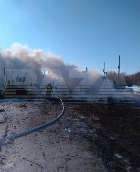 В Белгородской области упал военный самолет.