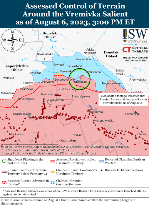 Карта боевых действий 7 августа –