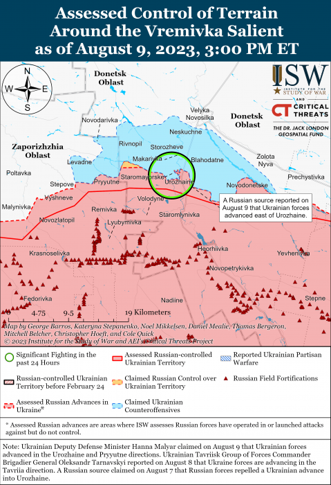 Карта боевых действий 10 августа