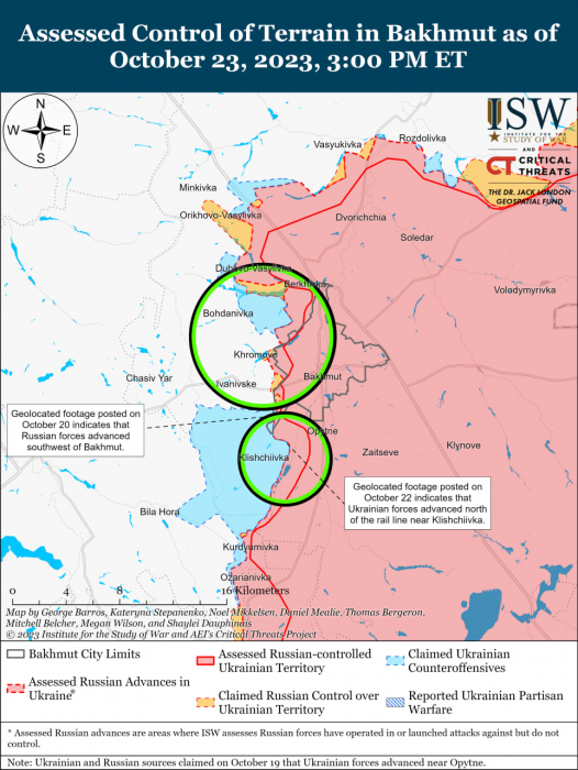 Карта боевых действий в Украине 24 октября Фото: understandingwar.org