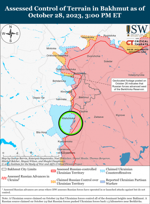 Карта боевых действий в Украине 29 октября Фото: understandingwar.org