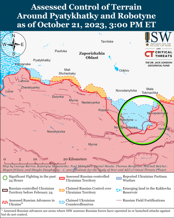 Карта боевых действий в Украине 22 октября Фото: understandingwar.org