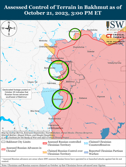 Карта боевых действий в Украине 22 октября Фото: understandingwar.org