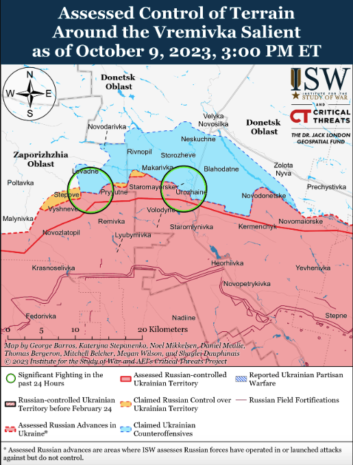 Карта боевых действий в Украине 10 октября фото 1