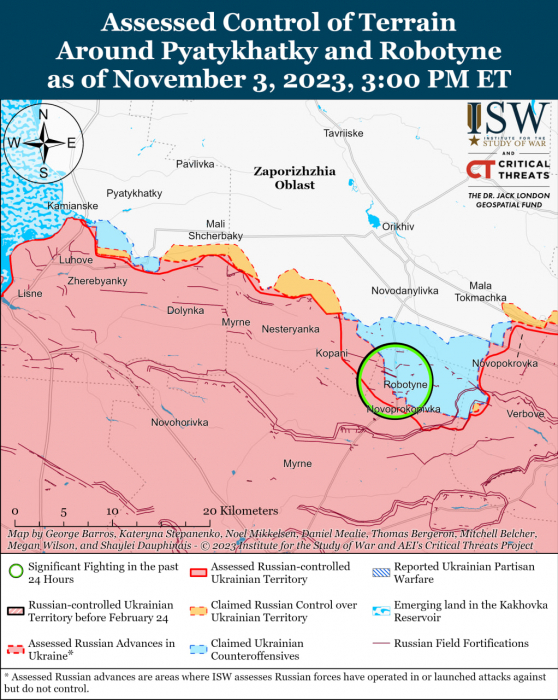 Карта боевых действий на Украине 4 ноября.