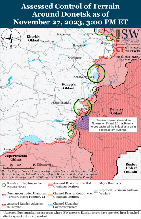 Карта боевых действий на 28 ноября