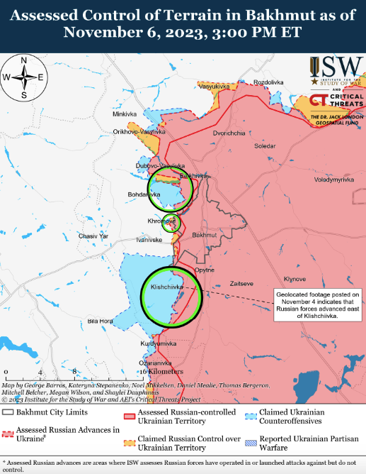 Карта боевых действий на Украине 7 ноября.