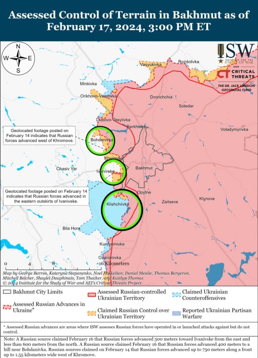 Карта боевых действий на Украине 18 февраля -