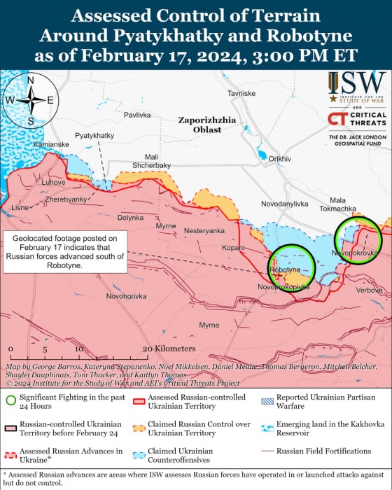 Карта боевых действий на Украине 18 февраля -