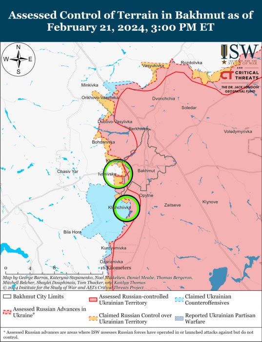 Карта боевых действий в Украине 22 февраля -