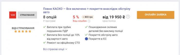 Порядок цен на КАСКО, возмещающий ущерб от военных действий -