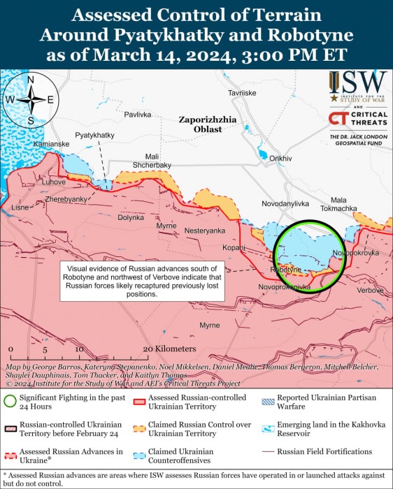 Карта боевых действий на Украине 15 марта.