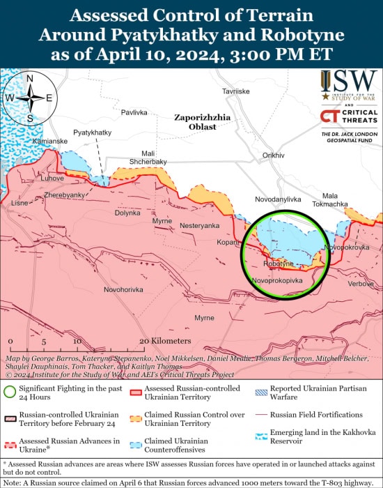 Карта боевых действий на Украине 11 апреля.