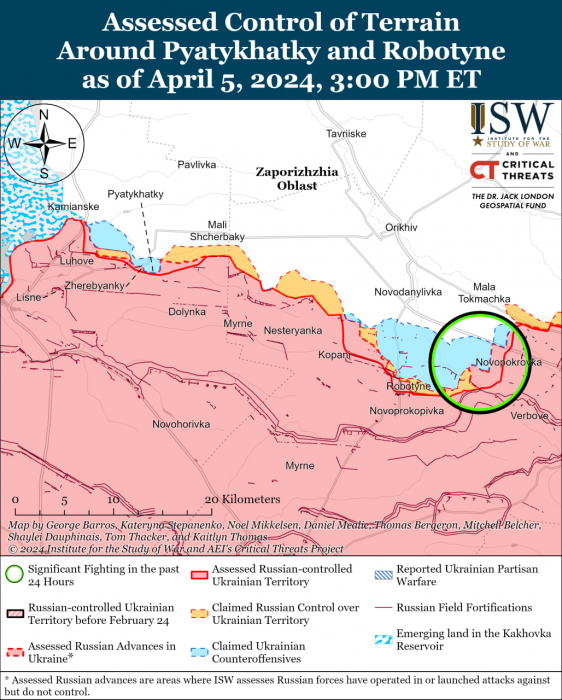 Карта боевых действий на Украине 6 апреля.