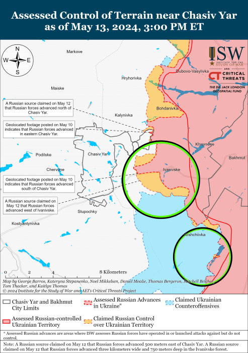 Карта боевых действий на Украине.