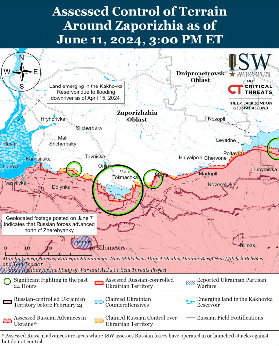 Карта боевых действий на 12 июня 2024 года.