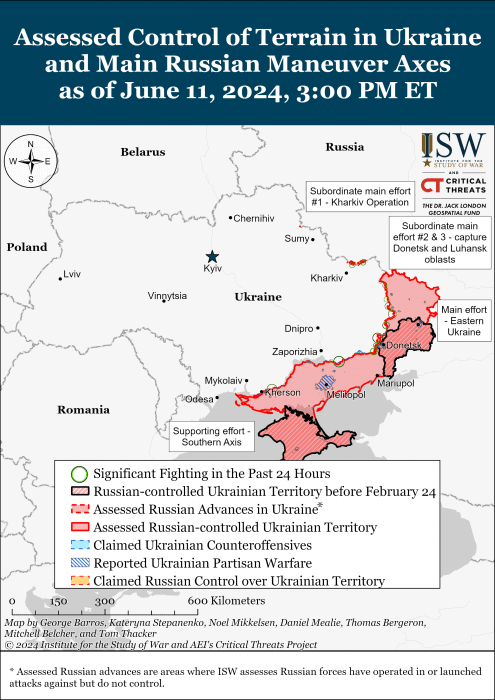 Карта боевых действий на 12 июня 2024 года.