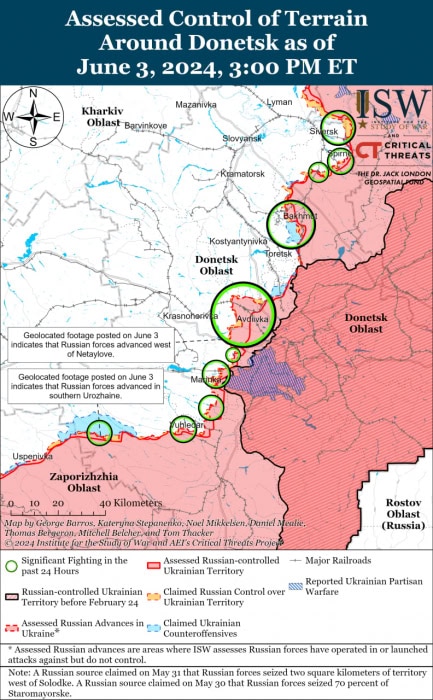 Карта боевых действий на Украине.