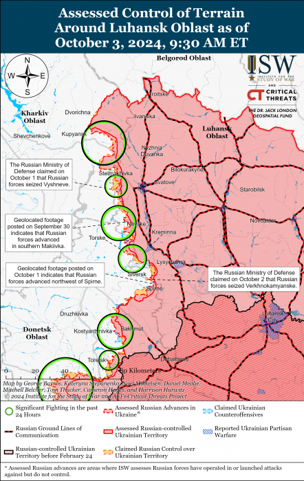 Карта боевых действий.