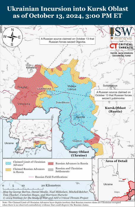 Карта боевых действий. Фото: understandingwar.org