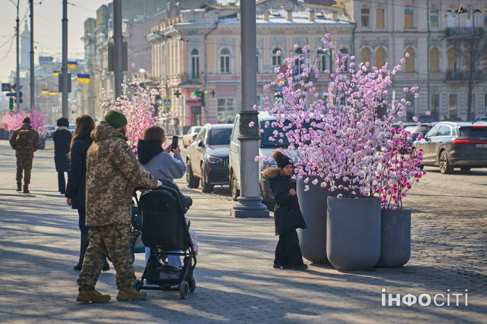 В Харькове установили весенние украшения. Фото: Инфосити