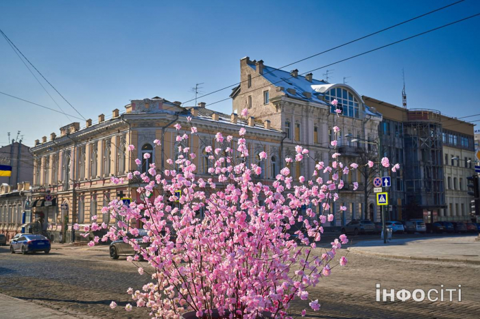 В Харькове установили весенние украшения. Фото: Инфосити