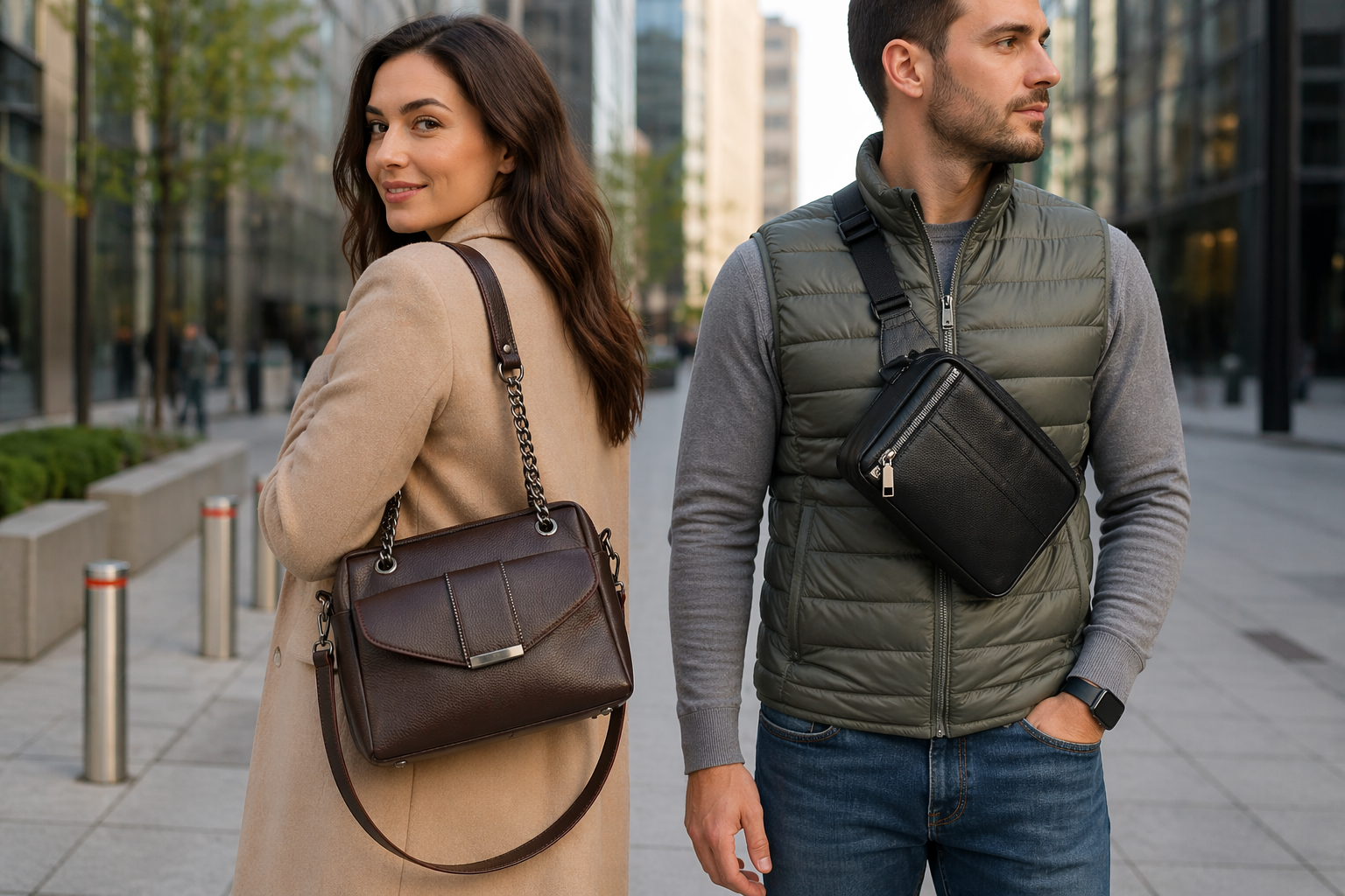 Сумка через плечо для повседневного городского образа